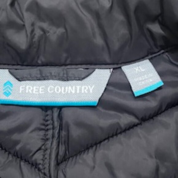 Free Country Women’s Size XL Puffer Jacket  Black Full Front Zip - Picture 4 of 9